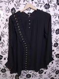 Black Top With Side Frill & Chain Work - Maha fashions -  women clothing