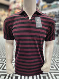 Purple Black Classic Striped Polo Shirt