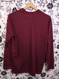 Maroon Full Sleeves T Shirt - Maha fashions -  Men Clothing