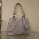Grey Soft Leather Handbag - Maha fashions -  Handbags & Wallets