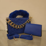 Blue Two Pcs Handbag - Maha fashions -  Handbags & Wallets