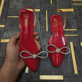 Red Close Toe Sandals - Maha fashions -  Women Footwear