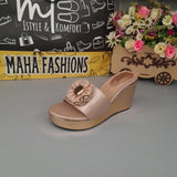 Peach Wedge Slippers