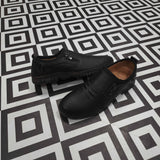 Premium Black Leather Casual Shoes - Maha fashions -  Men Footwear