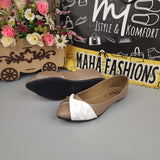 Khaki White Contrast Pumps - Maha fashions -  Women Footwear