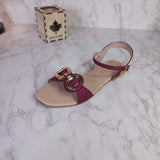 Maroon Buckle Sandals - Maha fashions -  Women Footwear