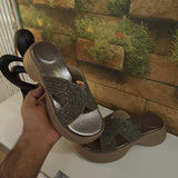 Grey Studs Slippers - Maha fashions -  Women Footwear