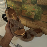 Brown Studs Slippers - Maha fashions -  Women Footwear