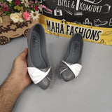 Grey White Contrast Pumps - Maha fashions -  Women Footwear