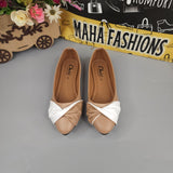 Brown White Contrast Pumps - Maha fashions -  Women Footwear