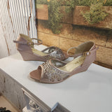 Peach Casual Sandals In Wedge