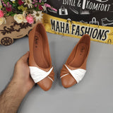 Camel White Contrast Pumps - Maha fashions -  Women Footwear