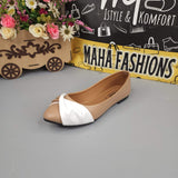 Brown White Contrast Pumps - Maha fashions -  Women Footwear