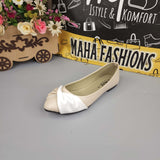 Beige White Contrast Pumps - Maha fashions -  Women Footwear