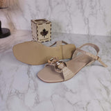 Fown Buckle Sandals - Maha fashions -  Women Footwear