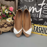 Brown White Contrast Pumps - Maha fashions -  Women Footwear