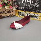 Maroon White Contrast Pumps - Maha fashions -  Women Footwear