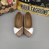 Khaki White Contrast Pumps - Maha fashions -  Women Footwear