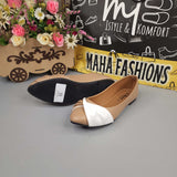 Brown White Contrast Pumps - Maha fashions -  Women Footwear