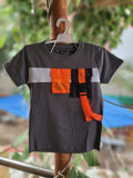 Kids Grey Pocket Style T Shirt - Maha fashions -  KIDS CLOTHING