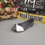 Grey White Contrast Pumps - Maha fashions -  Women Footwear