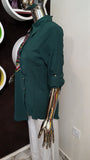Green Embroidery casual shirt - Maha fashions -  Shirts