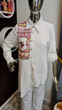 White Embroidery casual shirt - Maha fashions -  Shirts
