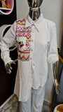 White Embroidery casual shirt - Maha fashions -  Shirts