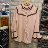 Women Collar Contrast tops - Maha fashions -  Women Tops