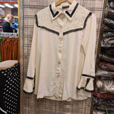 Women Collar Contrast tops - Maha fashions -  Women Tops