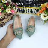 UHS-2002 Green - Maha fashions -  Kids Pumps