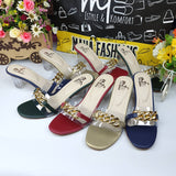 Chain Slipper With Transparent Heels - Maha fashions -  