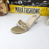 Chain Slipper With Transparent Heels - Maha fashions -  
