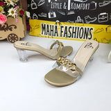 Chain Slipper With Transparent Heels - Maha fashions -  