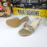 Chain Slipper With Transparent Heels - Maha fashions -  