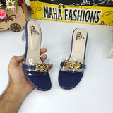 Chain Slipper With Transparent Heels - Maha fashions -  