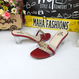 Chain Slipper With Transparent Heels - Maha fashions -  