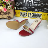 Chain Slipper With Transparent Heels - Maha fashions -  