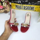 Chain Slipper With Transparent Heels - Maha fashions -  