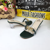 Chain Slipper With Transparent Heels - Maha fashions -  