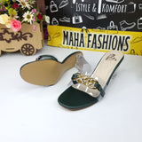 Chain Slipper With Transparent Heels - Maha fashions -  